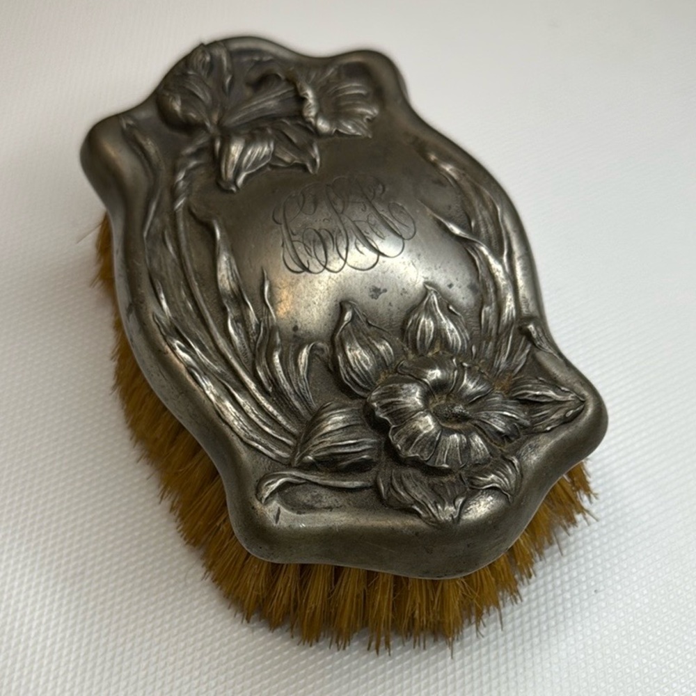Floral Silver Hair Brush